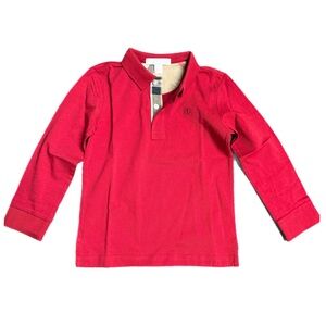 Burberry Red Long Sleeve Kids Polo